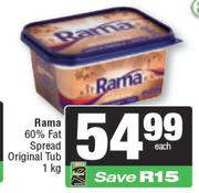 Rama 60% Fat Spread Original Tub-1Kg