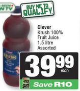 Clover Krush 100% Fruit Juice Assorted-1.5L