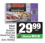 Eskort Bacon Shoulder, Diced & Round Cut Only-200g