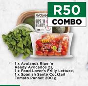 1xAvolands Ripe'n Ready Avocados 2's & 1xFood Lover's Frilly Lettuce Combo