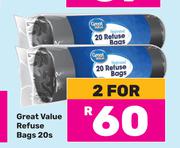 Great Value Refuse Bgs-For 2 x 20s