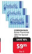 Cordon Bleu Butter Flavoured 70% Fat Spread-For 3 x 500g
