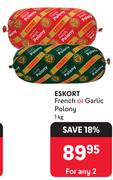 Eskort French Or Garlic Polony-For Any 2 x 1Kg