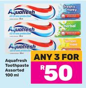 Aquafresh Toothpaste Assorted-3 x 100ml