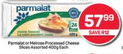 Parmalat Or Melrose Processed Cheese Slices Assorted-400g Each