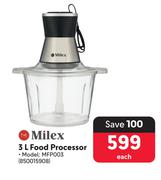 Milex 3L Food Processor MFP003-Each