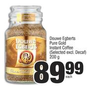 Douwe Egberts Pure Gold Instant Coffee(Selected Excl.Decaf)-200g Each