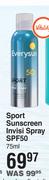 Everysun Sport Sunscreen Invisi Spray SPF50-75ml