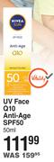 Nivea Sun UV Face Q10 Anti Age SPF50-50ml