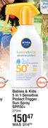 Nivea Sun Babies & Kids 5 In 1 Sensitive Protect Trigger Sun Spray SPF50+-270ml
