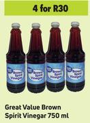 Great Value Brown Spirit Vinegar-For 4 x 750ml