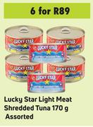 Lucky Star Light Meat Shredded Tuna Assorted-For 6 x 170g