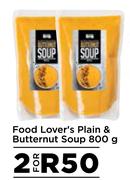Food Lover's Plain & Butternut Soup-For 2 x 800g