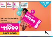 Samsung 70"(177cm) Crystal UHD 4K TV CU7000