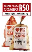 One Onion Bag 3kg & One Potato Bag 3kg Combo
