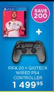 PS4 Fifa 20 + Gioteck Wired PS4 Controller