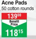 Acne-Solutions Acne Pads- 50 Cotton Rounds