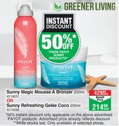 Paylot Sunny Magic Mousse A Bronzer 200ml Or Sunny Refreshing Gelee Coco 200ml- Each
