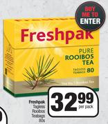 Freshpak Tagless Rooibos Teabags-80's Pack