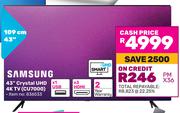 Samsung 109cm (43") Crystal UHD 4K TV CU7000