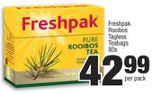 Freshpak Rooibos Tagless Teabags-80s Per Pack
