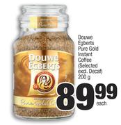Douwe Egberts Pure Gold Instant Coffee (Selected Excl. Decaf)-200g Each