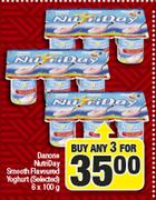 Danone Nutriday Smooth Flavoured Yoghurt-3 x 6 x 100g