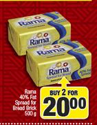 Rama 40% Fat Spread For Bread Brick-2 x 500g