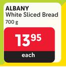 Albany White Sliced Bread-700g Each