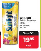 Sunlight Fabric Softener Refill (All Variants)-500ml Each