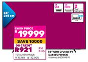 Samsung 85" (215cm) UHD Crystal TV UA85DU7000DX