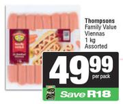 Thompsons Family Value Viennas Assorted-1kg Per Pack