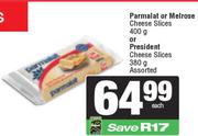 Parmalat Or Melrose Cheese Slices  400g Or President Cheese Slices 380g Assorted-Each