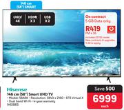 Hisense 146cm (58") Smart UHD TV 58A6K-On 5GB Data