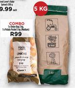 1 x Onion Bag 3Kg, 1 x Potato Pocket 5Kg (Medium)-Combo