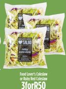 Food Lovers Coleslaw Or Ruby Red Coleslaw-For 3