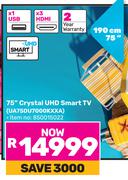 Samsung 75" Crystal UHD Smart TV UA75DU7000KXXA