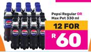 Pepsi Regular Or Max Pet-For 12 x 330ml