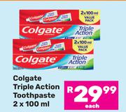 Colgate Triple Action Toothpaste-For 2 x 100g