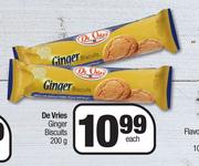 De Vries Ginger Biscuits-200g Each