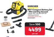 Karcher WD1 Compact Battery Set Wet & Dry Vacuum 