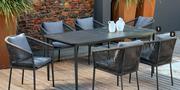 Terrace Leisure Onyx Patio Rope Dining Set 6 Chairs & Table