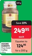 Douwe Egberts Pure Gold Coffee-400g Each