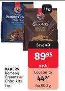 Bakers Romany Creams Or Choc Kits-1Kg Each