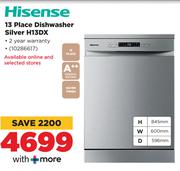 Hisense 13 Place Dishwasher (Silver) H13DX