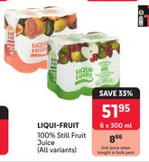 Liqui Fruit 100% Still Fruit Juice (All Variants)-6 x 300ml