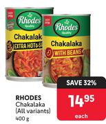 Rhodes Chakalaka (All Variants)-400g Each
