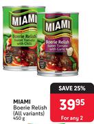 Miami Boerie Relish (All Variants)-For 2 x 450g