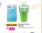 Little One Cutlery Set Or Cups With Lids-For 2