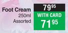 Nature's Nourishment Foot Cream Assorted-250ml